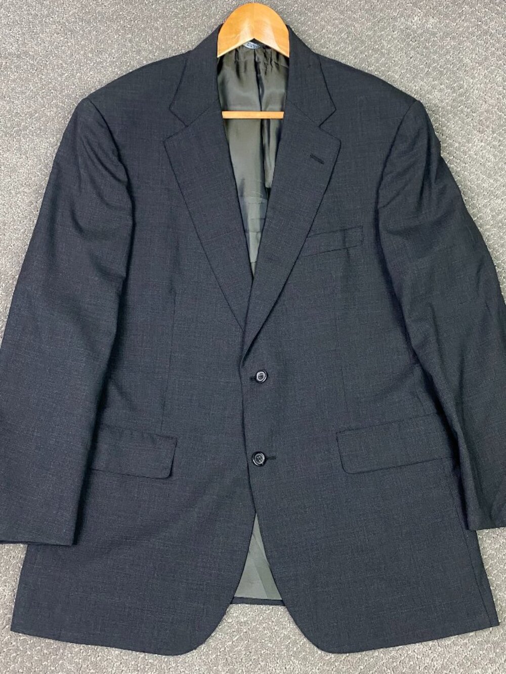 Brooks Brothers Brooksease Blazer Sport Coat Mens 42R Gray Wool